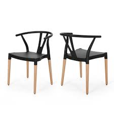 Unbranded Mountfair Black And Natural Wood Dining Chair Set Of 2 65751 The Home Modern Dining Chairs Black Dining Chairs Modern Contemporary Dining Chairs
