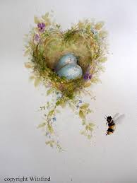 Bird Nest Watercolor Reserved For Mp Painting Love Nest Eggs Moss Bee Large Bird Nest Painting Paint And Drink Watercolor Pet Portraits