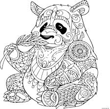 Coloriage à imprimer enfant : Coloriage Panda Mange Une Plante Adulte Animaux Zentangle Dessin Adulte A Imprimer