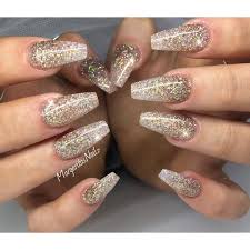 Black And Gold Glitter Coffin Nails Margaritasnailz On Instagram Glitter Coffins Gold Nails Ombre Nails Glitter Gold Glitter Nails