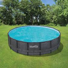 Wicker Metal Frame Pool Package In 2020 Pool Shade Pools Backyard Inground Pools For Small Yards
