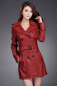 Ladies Faux Synthetic Long Leather Trench Coat Leather Trench Coat Leather Jackets Women Coat