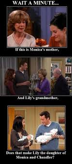 How I Met Your Mother And Friends Connection Yes No That Means Chandler Is The Horrible Father Of Lily How I Met Your Mother Monica And Chandler Himym
