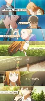 Nobody Can Go Back And Start A New Beginning But Anyone Can Start Today And Make A New Ending Anime Anime Quotes Inspirational Anime Quotes Anime Orange
