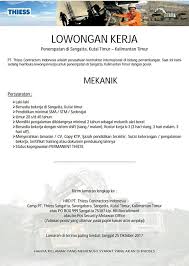 Check spelling or type a new query. Lowongan Kerja Kalimantan Update Lowongan Mekanik Sangatta