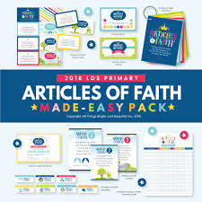 2018 Lds Primary Theme Articles Of Faith Kit