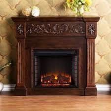 boston loft furnishings 44 5 in w espresso wood and wood veneer electric fireplace with thermostat and remote co electric fireplace fireplace fireplace mantels