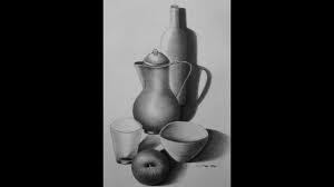 رسم طبيعة صامتة اساسيات الظل والنور تعلم التظليل وتسييح الرصاص 3 youtube