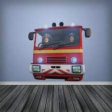 Full Colour Jupiter Fire Engine Fireman Sam Boys Bedroom Wall Sticker Decal Kids Bedroom Decoration By 60 Second Makeov Boy Room Kids Bedroom Boys Boys Bedding
