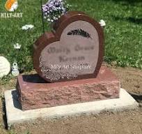 High-Quality Granite Heart Headstone for Cemetery MLMS-175