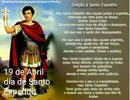 Santo expedito foi martirizado na armênia, no século ii. Sao Bento 19 De Abril Dia De Santo Expedito Facebook