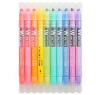 Meiiso 10 Colors Erasable Highlighters Dual Tip Markers Set, 10 Colors Erasable Highlighters Assorted Colors Wide and Friction Highlighters Marker Set ...