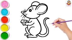 How to Draw Cute Mouse I Drawing & Coloring for Kids I Easy Step by Step - YouTube