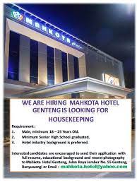 Saat ini badan pengelola kuangan haji kami membuka lowongan kerja terbaru pada bulan april 2021. Hotel Mahkota Genteng Lowongan Kerja Banyuwangi Facebook