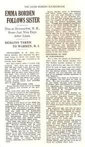 What is the truth about lizzie borden? Emma Borden S Death Wake At Riverby Tattered Fabric Fall River S Lizzie Borden