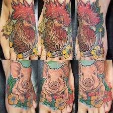 The origin of the pig and rooster tattoo Rooster And Pig By Chico Sarayba Dylan Tattoo In Puerto Princessa Palawan In The Philippines Tattoos