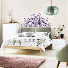 Want to discover art related to headboards? Headboard Wall Decal Flower Half Mandala Vinyl Wall Stickers Removable Master Bedroom Home Decoration Art Mural Wallpaper D534 Buy At The Price Of 5 99 In Aliexpress Com Imall Com