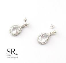 Brautschmuck Ohrringe Tropfen Silber Hochzeit Braut Kristall Zirkonia Strass Glitzer Edel Geschenk Weihnacht Brautschmuck Ohrringe Hochzeit Silberne Ohrringe