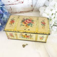 A wide variety of decorative lock boxes options are available to you, such as metal, plastic, and steel. Vintage Floral Tin Lock Box Green Blue Yellow Decorative Box Shabby Chic Mid Century Lockbox Canister Biscuit Tea Tin C Decorative Boxes Vintage Floral Casket