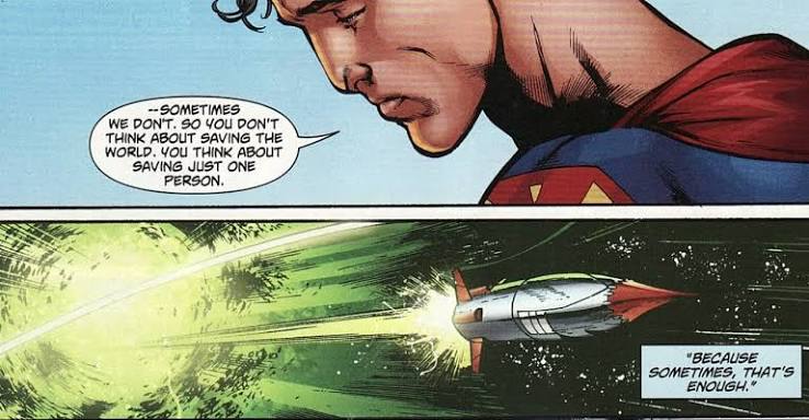 You don't think about saving the world. You think about saving one person.  Because sometimes, that's enough.” – My Geek Wisdom