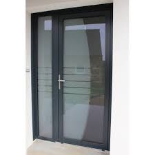 Porte D Entree Aluminium Gris Anthracite Avec Panneau De Verre Personnalise Porte Entree Vitree Porte Entree Aluminium Porte Aluminium Vitree