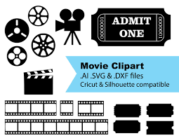 Download Silhouette Cricut Compatible Movie Clipart Files Ai Vector Movie Clipart Cricut Silhouette