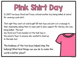 Pink shirt day is on february 28, and i felt that it should be commemorated with a project. Free Activities For Pink Shirt Day Pink Shirt Anti Bullying Activities Bullying Activities
