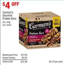 The costco in san jose currently has the umami tonkotsu flavor in the store. Carman S Gourmet Protein Bars 20x40g Offer At Costco