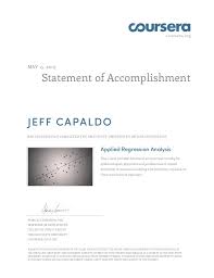 Learn online and earn valuable credentials from top universities like yale, michigan, stanford, and leading companies like google and ibm. Coursera Applied Regression Analysis Certificate