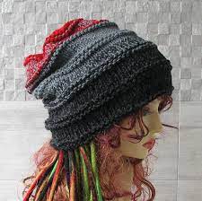 Hat For Dreads Dreadlock Accessories Hand Knitted Tam Oversized Slouch Slouchy Tam Men S Hat Dreadlock Accessories Knitting Tam Hats For Men