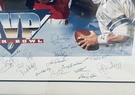 Super Bowl MVP Signed Autos Poster Bart Starr, Franco Harris, Joe Montana  #/100