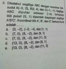 Titik b 4, 7 berarti x 2 = 4 dan y 2 = 7. Diketahui Segitiga Abc Dengan Koordinat Titik Sudut A 3 2 B 2 4 Dan C 1 1 Segitiga Abc Brainly Co Id