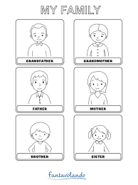 My Family Attivita Prescolari Esercizio Per Bambini Inglese