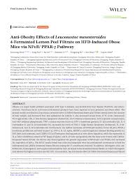 PDF) Anti‐Obesity Effects of Leuconostoc mesenteroides 4‐Fermented Lemon  Peel Filtrate