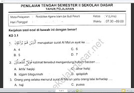 Dalam buku tersebut materi pendidikan agama islam terdiri dari 6 pelajaran pada semester 1. Soal Uts Pts Kelas 5 Semester 2 Mapel Pai Dan Budi Pekerti Sekolahdasar Net