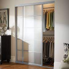 Contractors Wardrobe 96 In X 81 In Silhouette 5 Lite Bright Clear Aluminum Frame Mystique Glass Interior Sliding Door Si5 9681bc2x The Home Depot Sliding Doors Interior Interior Doors For Sale Sliding Doors