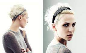 Hair Makeup Headband Gray Sweater Cutout Short Hair Styles Short Blonde Hair Hair Styles