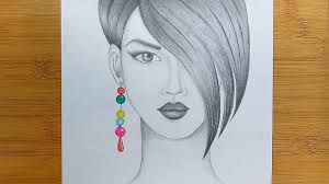 Drawing, calligraphy, and mehndi classes new batches starting soon.branches at: Draw Hidden Half Face Of Girl With Pencil Sketch Step By Step Youtube