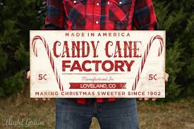 Christmas Holiday Wall Art Candy Cane Factory Sign Rustic Country Home Christmas Decor Holiday Wall Art Christmas Signs Christmas Decorations Rustic