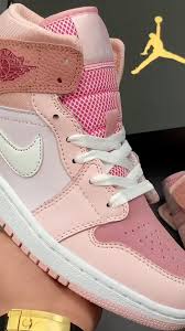 Best Air Jordan 1 Mid Digital Pink Womens Basketball Shoes Cw5379 600 Aj1 Sneakers Video In 2020 Womens Basketball Shoes Jordan Shoes Girls Sneakers