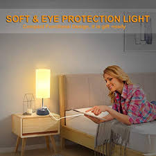 Choose from contactless same day delivery, drive up and more. Usb Bedside Table Lamp Comzler Modern Nightstand Lamp With Usb Port To Recharge Your Devices Led Bulb Included Fabric Shade Ambient Light Bedside Desk Lamp For Bedroom Pricepulse