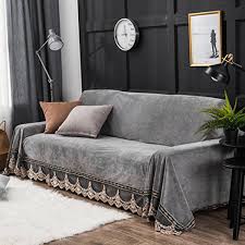 Black And Gold Couch Covers Plush Sofa Slipcover 1 Piece Vintage Lace Suede Couch Cover Anti Slip Furniture Protector For 1 2 3 4 Cushions Sof Cushions On Sofa Slipcovered Sofa Plush Sofa