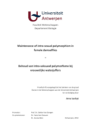 Pdf Maintenance Of Intra Sexual Polymorphism In Female Damselflies