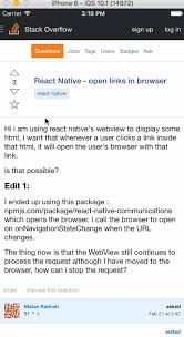 Another useful prop when working with webviews is onnavigationstatechange. React Native Open Links In Browser Stack Overflow