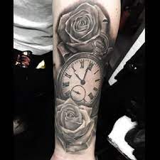 This Lovely Image Of Time And Roses Pocket Watch Tattoos Tattoos Watch Tattoos