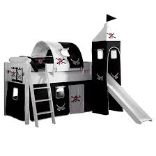 Spielbett Kim Massivholz Buche Weiss Lackiert Mit Rutsche Turm Und Textilset In Schwarz Weiss Relita Jetzt Bestellen Un Hochbett Bett Spielbett