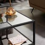 Green Hill Metal & Glass Square Coffee Table, Black