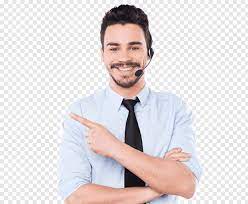 Man Showing 1 Sign Call Centre Customer Service Telephone Call Call Center Free Png Woman Smile Black Suit Men Call Center
