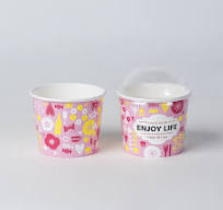 Custom Paper Dessert Cups with Lids & Spoons | Fastfoodpak