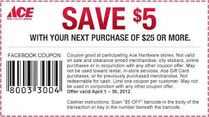 5 Off 25 This Month At Ace Hardware Printable Coupons Ace Hardware Store Ace Hardware